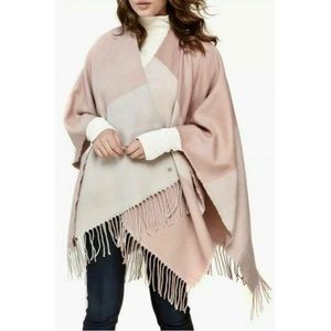 Soia & Kyo Poncho Fringe Shawl Scarf One Size  Cream